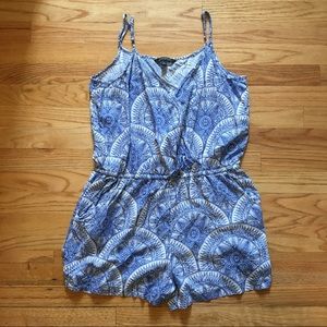 Banana Republic Blue and White Floral Romper